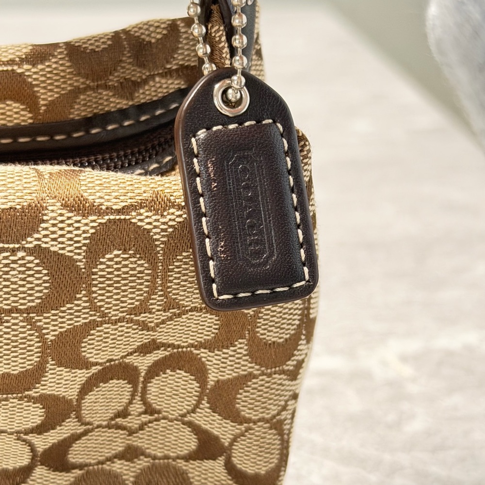 Vintage Y2K Coach Brown Monogram Mini Hobo Handbag Purse With Pull Tag - Picture 4 of 6